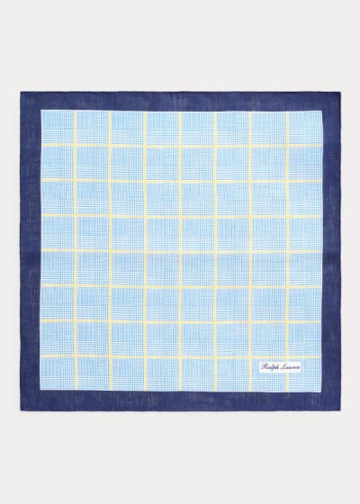 Ralph Lauren Glen Plaid Linen Pocket Square Herre Danmark (ZNUIE6389)